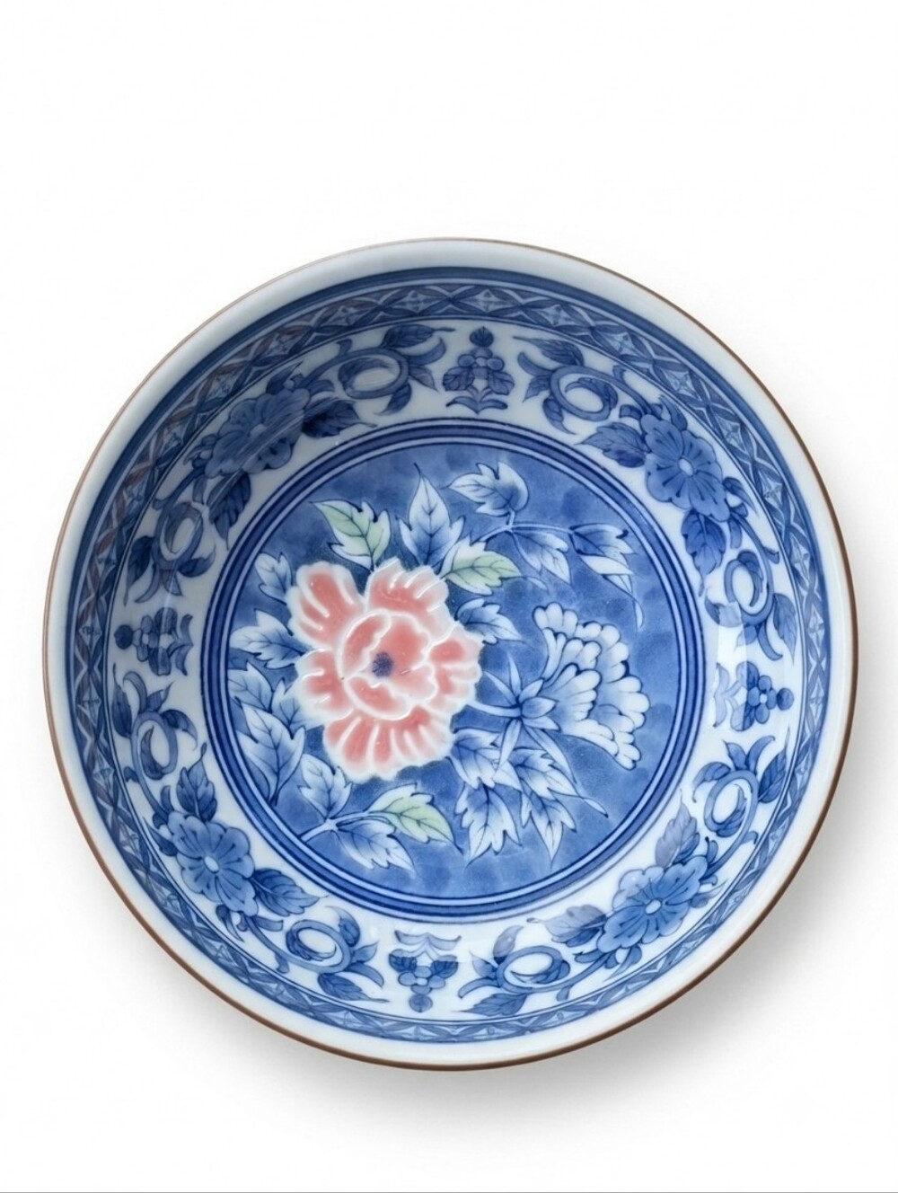 Andrea by Sadek ~ Blue & White Floral Stoneware Bowl (5.5") High Quality